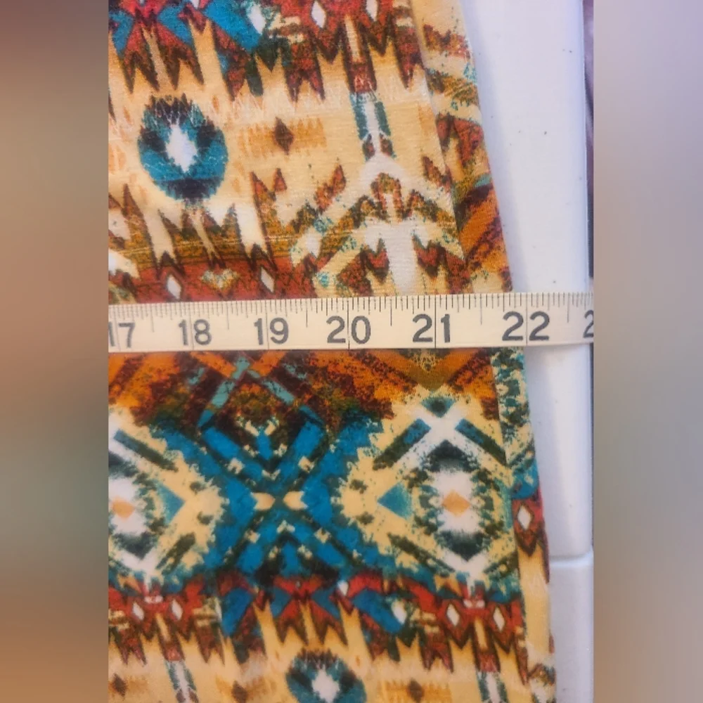 XL Teal Rust Tan Wide Leg Pant Stretch Comfortable Lightweight Great Summer Pant - Picture 5 of 8